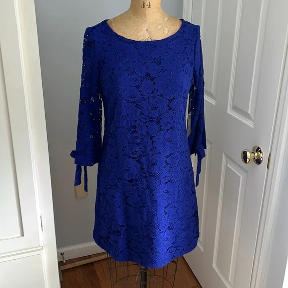 Vince Camuto | Dresses | Vince Camuto Blue Lace Dress | Poshmark
